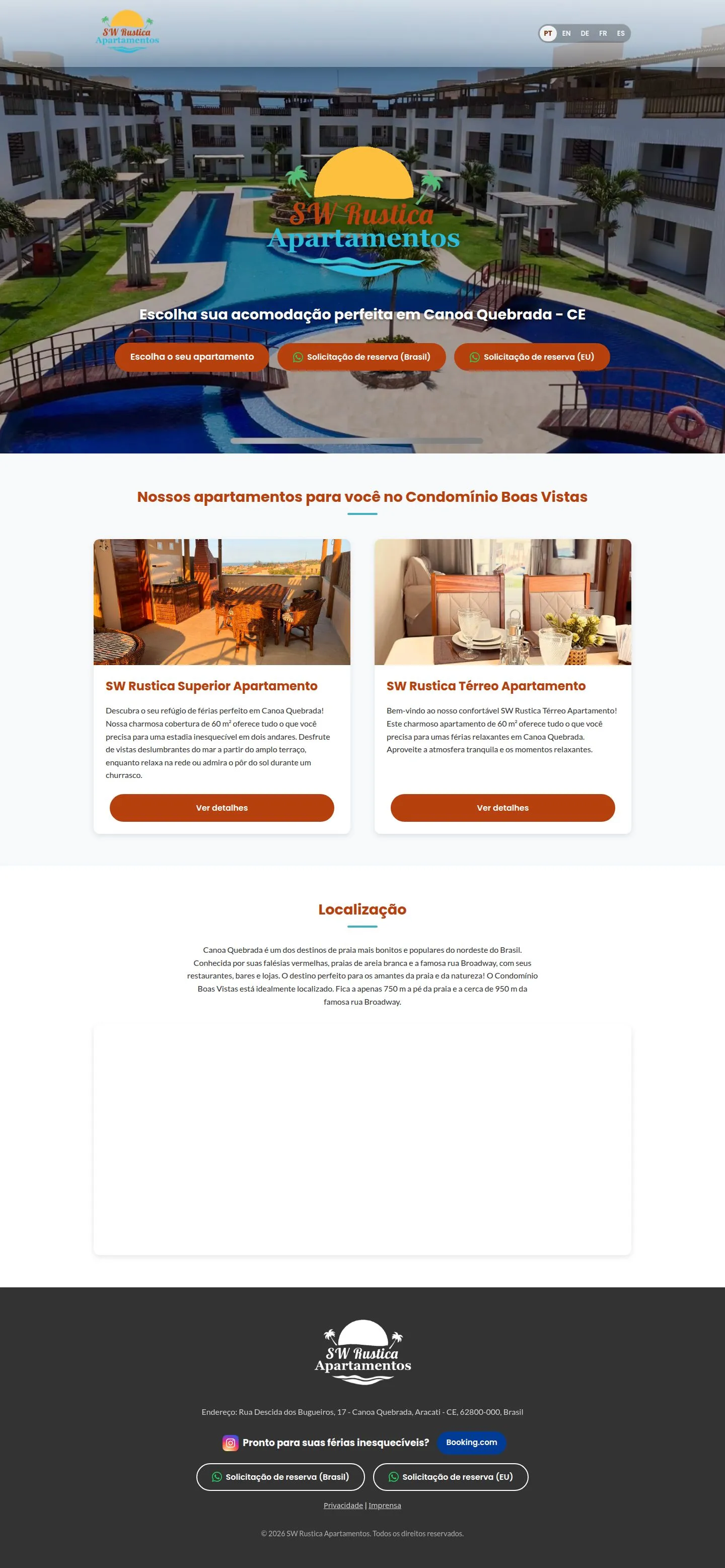 Startseite von SW Rustica Apartamentos mit Poolanlage und Apartment-Übersicht